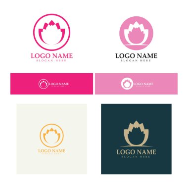  Çiçek logosu vektör çizim şablonu