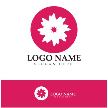  Çiçek logosu vektör çizim şablonu