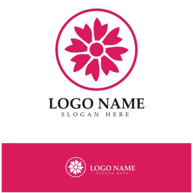  Çiçek logosu vektör çizim şablonu