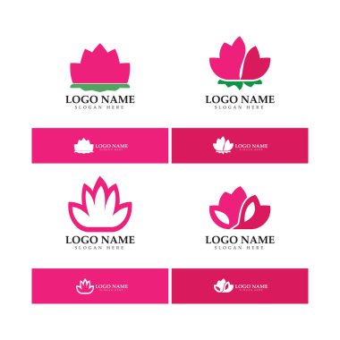  Çiçek logosu vektör çizim şablonu