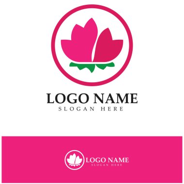  Çiçek logosu vektör çizim şablonu