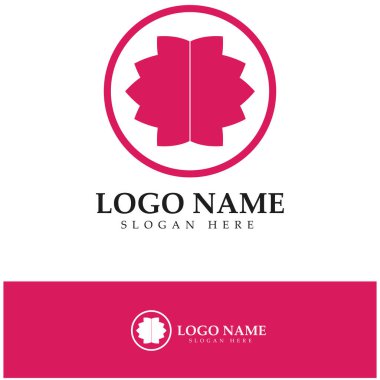  Çiçek logosu vektör çizim şablonu