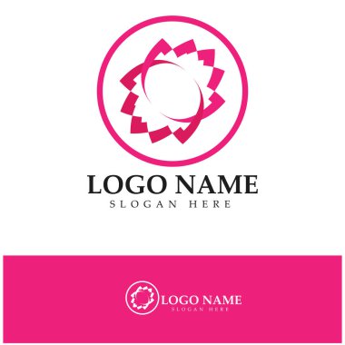  Çiçek logosu vektör çizim şablonu