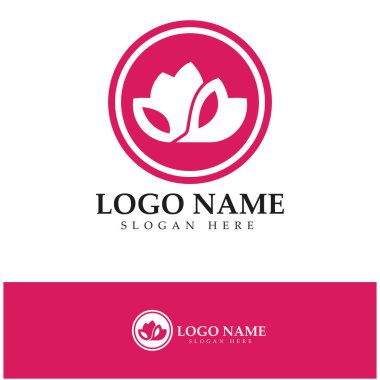  Çiçek logosu vektör çizim şablonu