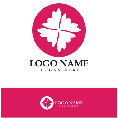  Çiçek logosu vektör çizim şablonu