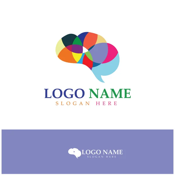 Brain Logo Design Koncept Vektor Hälsa Brain Puls Logotyp Brain — Stock vektor