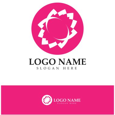  Çiçek logosu vektör çizim şablonu