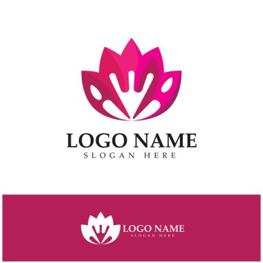  Çiçek logosu vektör çizim şablonu