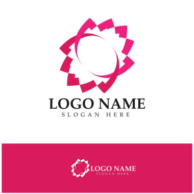  Çiçek logosu vektör çizim şablonu