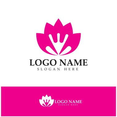  Çiçek logosu vektör çizim şablonu