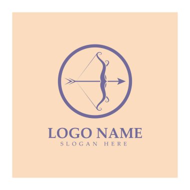  crossbow logo with archery concept modern icon illustration design vector template