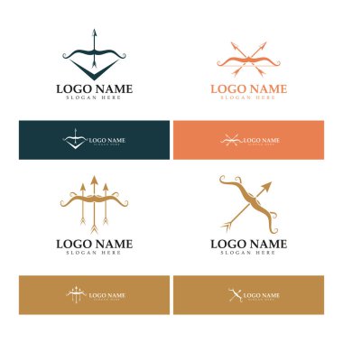  crossbow logo with archery concept modern icon illustration design vector template