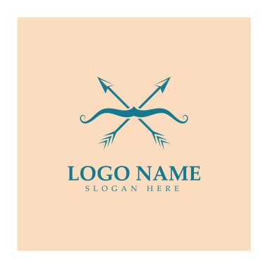  crossbow logo with archery concept modern icon illustration design vector template
