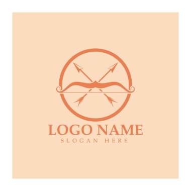  crossbow logo with archery concept modern icon illustration design vector template