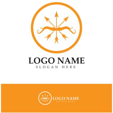  crossbow logo with archery concept modern icon illustration design vector template