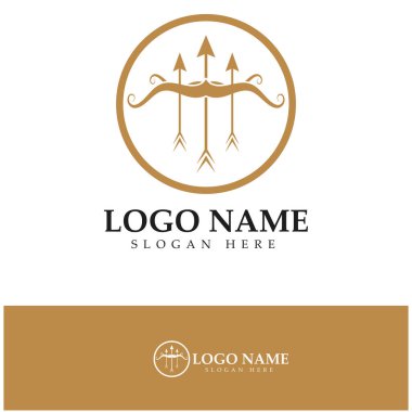  crossbow logo with archery concept modern icon illustration design vector template