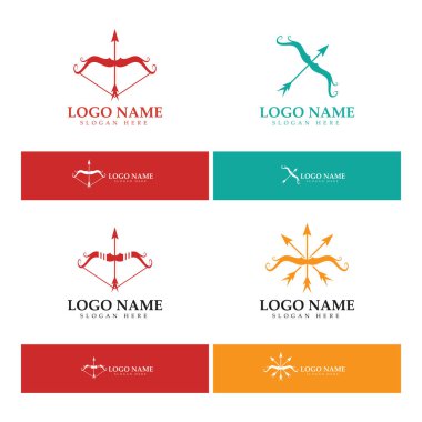  crossbow logo with archery concept modern icon illustration design vector template