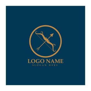  crossbow logo with archery concept modern icon illustration design vector template