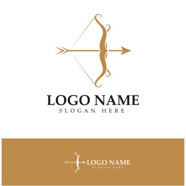  crossbow logo with archery concept modern icon illustration design vector template