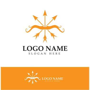  crossbow logo with archery concept modern icon illustration design vector template