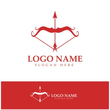  crossbow logo with archery concept modern icon illustration design vector template
