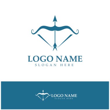  crossbow logo with archery concept modern icon illustration design vector template
