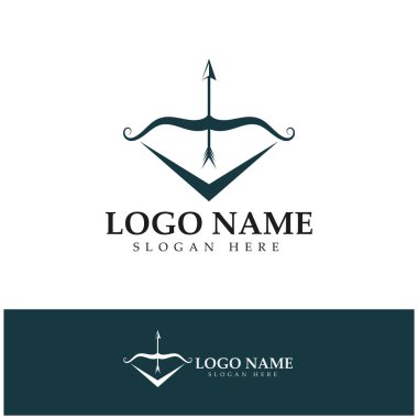  crossbow logo with archery concept modern icon illustration design vector template