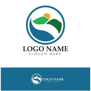 River Logo vektör resimleme şablonu