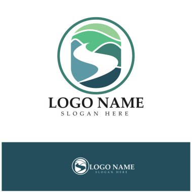 River Logo vektör resimleme şablonu