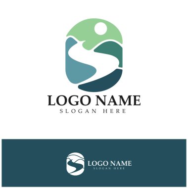 River Logo vektör resimleme şablonu