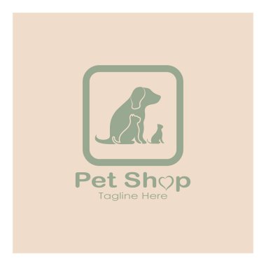 pet shop logo design icon illustration template vector with modern concept