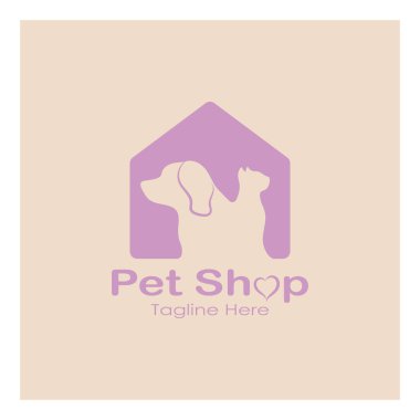 pet shop logo design icon illustration template vector with modern concept