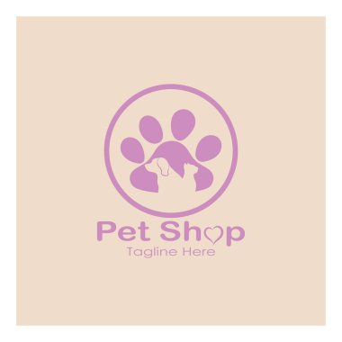 pet shop logo design icon illustration template vector with modern concept