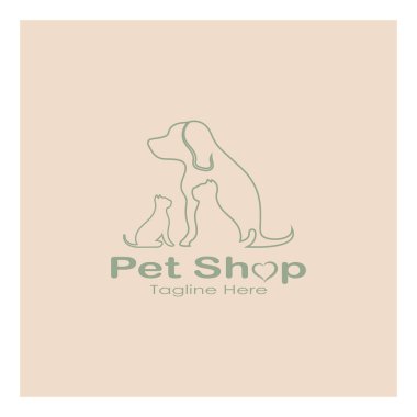 pet shop logo design icon illustration template vector with modern concept