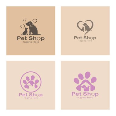 pet shop logo design icon illustration template vector with modern concept