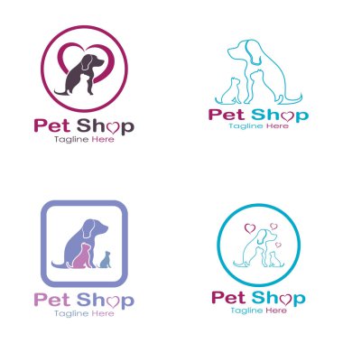pet shop logo design icon illustration template vector with modern concept