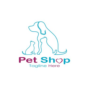 pet shop logo design icon illustration template vector with modern concept
