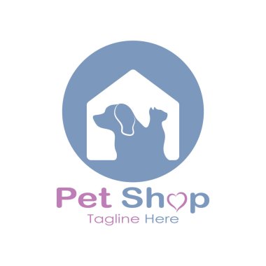 pet shop logo design icon illustration template vector with modern concept