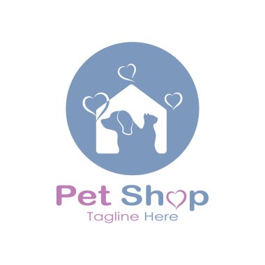pet shop logo design icon illustration template vector with modern concept