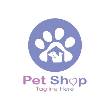pet shop logo design icon illustration template vector with modern concept