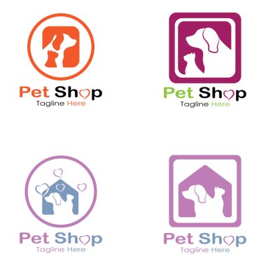 pet shop logo design icon illustration template vector with modern concept
