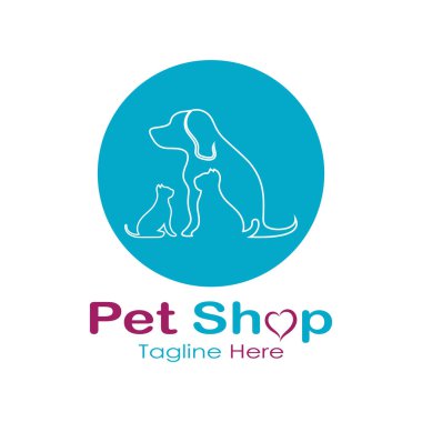 pet shop logo design icon illustration template vector with modern concept