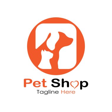 pet shop logo design icon illustration template vector with modern concept