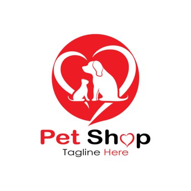 pet shop logo design icon illustration template vector with modern concept