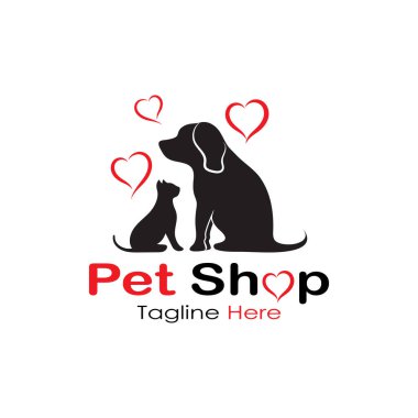 pet shop logo design icon illustration template vector with modern concept