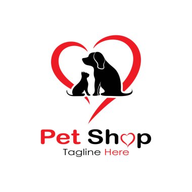 pet shop logo design icon illustration template vector with modern concept