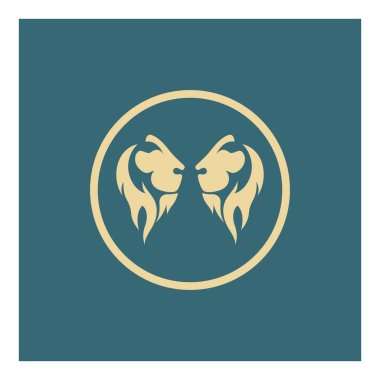 Lion King logo vektör çizimi. Altın Aslan Kral baş işareti konsepti. Siyah arkaplan izole edilmiş.