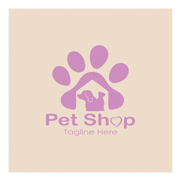 Pet Shop Logo Design Icon Illustration Template Vector Modern Concept — Stock vektor