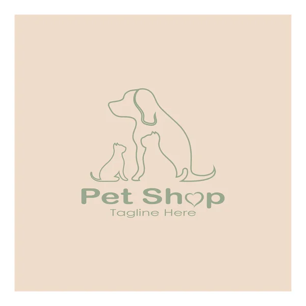 Pet Shop Logo Design Icon Illustration Template Vector Modern Concept — Stock vektor