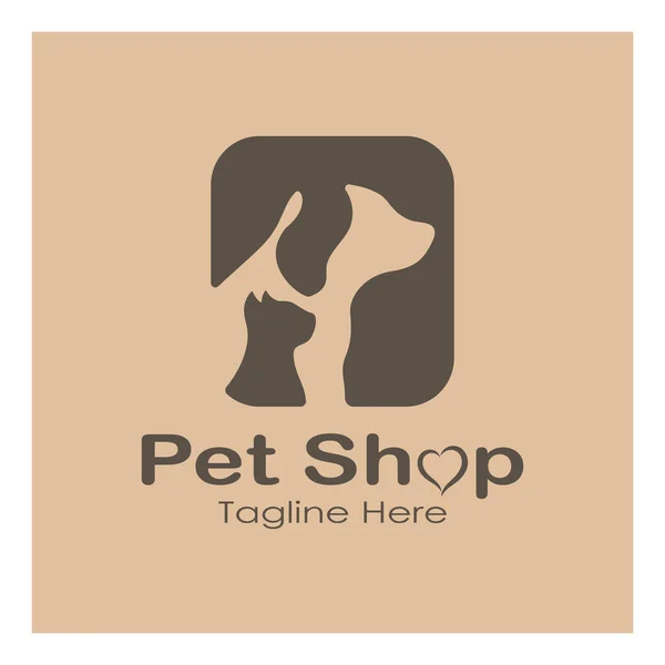 Pet Shop Logo Design Icon Illustration Template Vector Modern Concept — 图库矢量图片